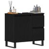 vidaXL Bathroom Sink Cabinet Black Oak 25.59 x 12.99 x 23.62 in