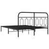 vidaXL Bed Frame Black Steel 59x79 in King Size Bed Frame Rectangular
