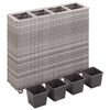 vidaXL Garden Raised Bed Gray Poly rattan, plastic 31.5x8.7x31.1 in
