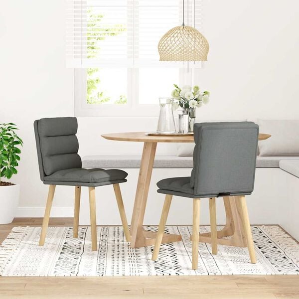 vidaXL Dining Chair Set of 2 Dark grey