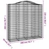 vidaXL Arched Gabion Baskets 8 pcs 78.7x19.7x200/220" Galvanised Iron