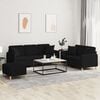 vidaXL Sofa Set Black Fabric (100% polyester), metal, plywood