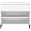 vidaXL Shoe Cabinet White Engineered Wood, Metal Medium Shoe Cabinet