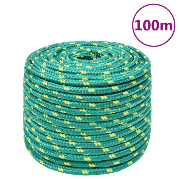 vidaXL Boat Rope Green 0.55 " 328.1 ' Polypropylene