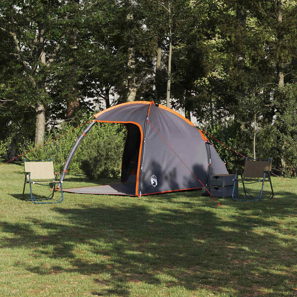 vidaXL Tent with Roof Manual Grey and Orange 370 x 230 x 185 cm