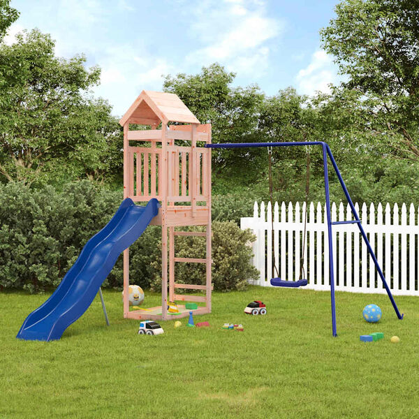 vidaXL Outdoor Playset Natural Wood, Blue