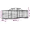 vidaXL Gabion Basket Set of 9 Silver Galvanized Iron Large Durable