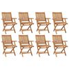 vidaXL Garden Chair Set of 8 Teak Solid Teak Wood Standard Foldable