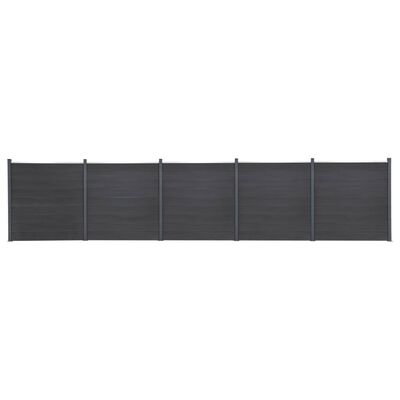 vidaXL Fence Panel Set Gray 343.3"x73.2" WPC