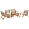 vidaXL Garden Chairs with Table 5 pcs Beige 35.4" x 17.7" x 15.7