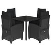 vidaXL Garden Dining Set Black Poly Rattan and Powder-Coated Steel