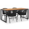 vidaXL 5 Piece Patio Dining Set Solid Acacia Wood and PVC Rattan