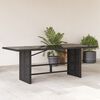 vidaXL Garden Table Black PE rattan, powder-coated steel, tempered glass