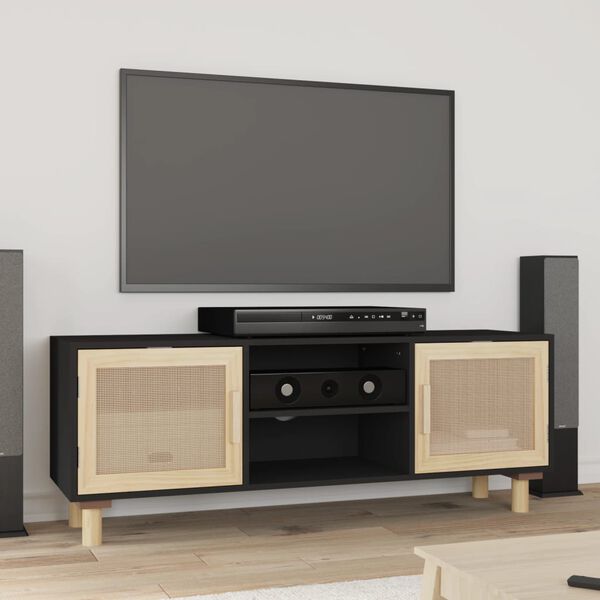vidaXL TV Cabinet Black Engineered wood 41.3 in x 11.8 in x 15.7 in
