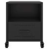 vidaXL Bedside Cabinet Set of 2 Black Cold-rolled steel Medium