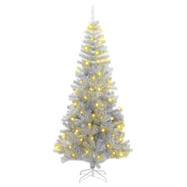 vidaXL Christmas Tree with 300 LEDs with Stand Silver 70.9" PET