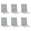 vidaXL Lowback Chair Cushion Set of 6 Melange light gray 100% polyester
