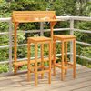 vidaXL Balcony Bar Set Natural wood Solid acacia wood, metal Standard