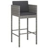 vidaXL Garden Bar Set Grey PE rattan, steel, solid acacia wood Medium