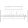 vidaXL Bed Frame White Powder-coated steel Small Double Bed Frame