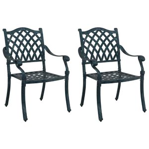 vidaXL Garden Chair 2 pcs Green 56 x 55 x 92.5cm Aluminium