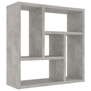 vidaXL Wall Shelf Concrete Gray Engineered Wood 17.8 x 6.3 x 17.8 in