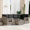 vidaXL Garden Sofa Set Light grey PE rattan 7 Piece Set Adjustable Feet