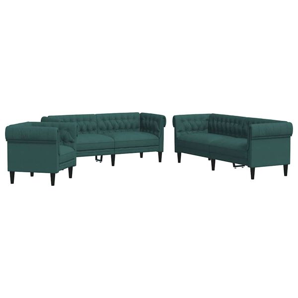 vidaXL Sofa Set Dark Green