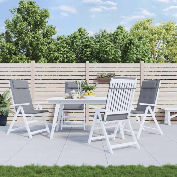 vidaXL Highback Chair Cushion Set of 4 Grey Oxford fabric (100% polyester)