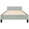 vidaXL Bed Frame With Headboard Light grey Velvet, Plywood, Engineered wood