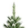 vidaXL Artificial Hinged Christmas Tree Green and White PVC, Metal 70.9 in