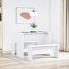 vidaXL Dining Table And Bench Set White Engineered wood Medium