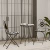 vidaXL Mosaic Bistro Table Black and white Powder-coated iron, ceramic