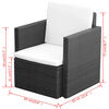 vidaXL Armchair Black Steel Medium Removable Covers Armchair Square
