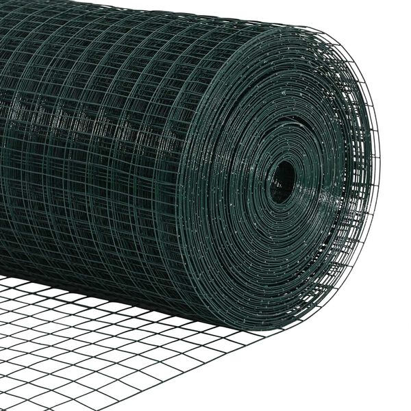 vidaXL Welded Wire Fence Green 0.4 x 25 m Steel