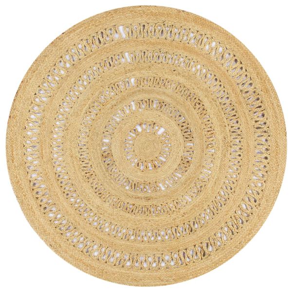 vidaXL Area Rug Natural Jute Large Durable Area Rug Round