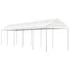 vidaXL Gazebo With Roof White Polyethylene, Galvanized Steel Extra Large