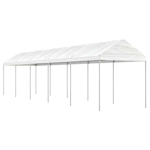 vidaXL Gazebo With Roof White Polyethylene, Galvanized Steel Extra Large