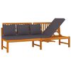 vidaXL Day Bed Brown, Grey Solid Acacia wood, Polyester