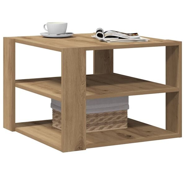 vidaXL Coffee Table Artisan Oak Engineered Wood 22.8x22.8x15.7 in