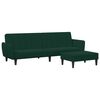 vidaXL Sofa Bed Dark Green Velvet (100% polyester), wood, plastic 2-seater