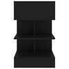 vidaXL Bedside Cabinet Black Engineered Wood Standard Bedside Cabinet