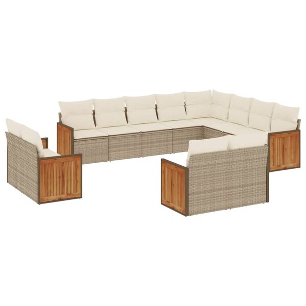 vidaXL Garden Sofa Set Beige, Cream White