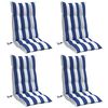 vidaXL Highback Chair Cushion Set of 4 Blue and White Stripe