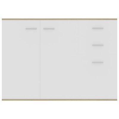 vidaXL Sideboard White and Sonoma Oak 41.3"x11.8"x29.5"Chipboard