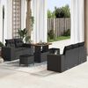 vidaXL Garden Sofa Set with Cushion 8 pcs Black Synthetic: Poly Rattan