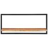 vidaXL Wall Shelf Set of 2 Natural Wood with Black Frame