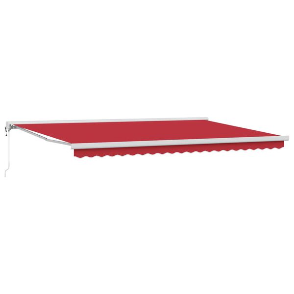 vidaXL Retractable Awning Manual Red 196.85" x 118.11" Fabric, Metal
