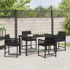 vidaXL Garden Dining Set 5 pcs Black Poly Rattan