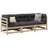 vidaXL Patio Sofa Set Anthracite, Natural wood